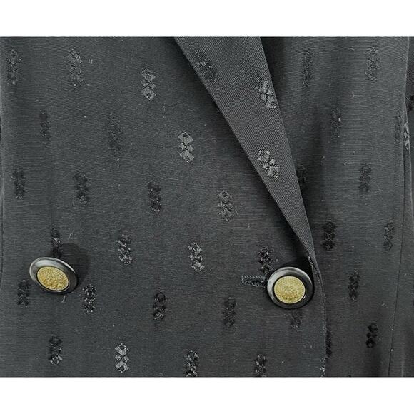 Vtg Betsy’s Things Double Breasted Blazer Black Jacket Women's 7/8 90s Glam Chic - Picture 8 of 8